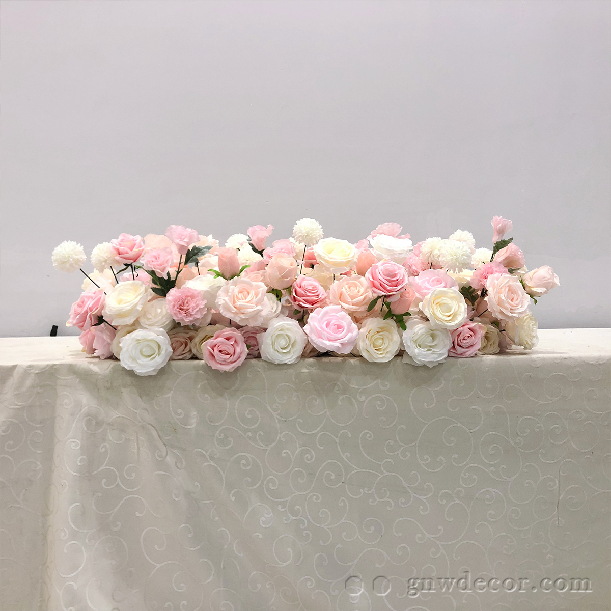 Artificial flower top table runner strip