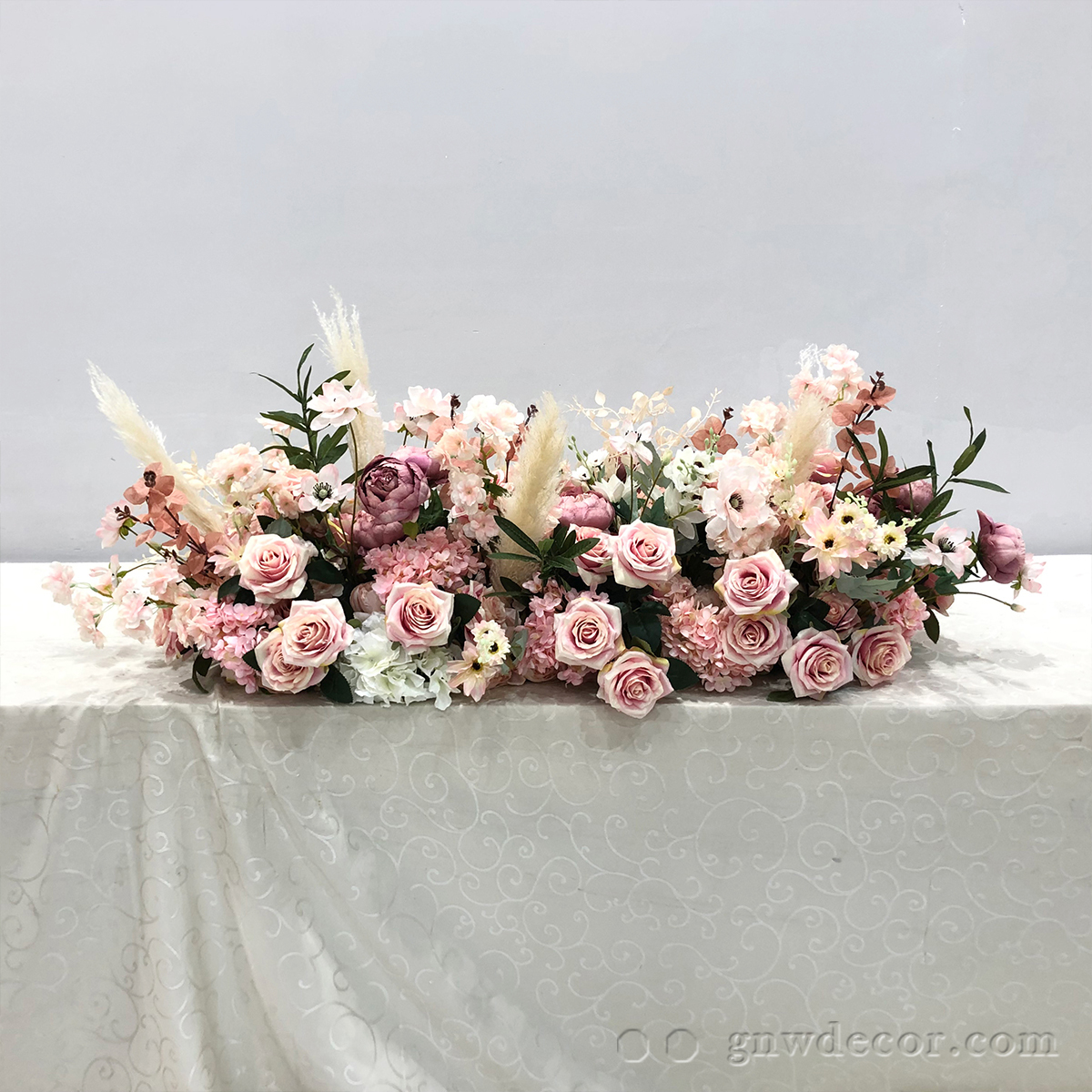 Artificial flower top table runner strip
