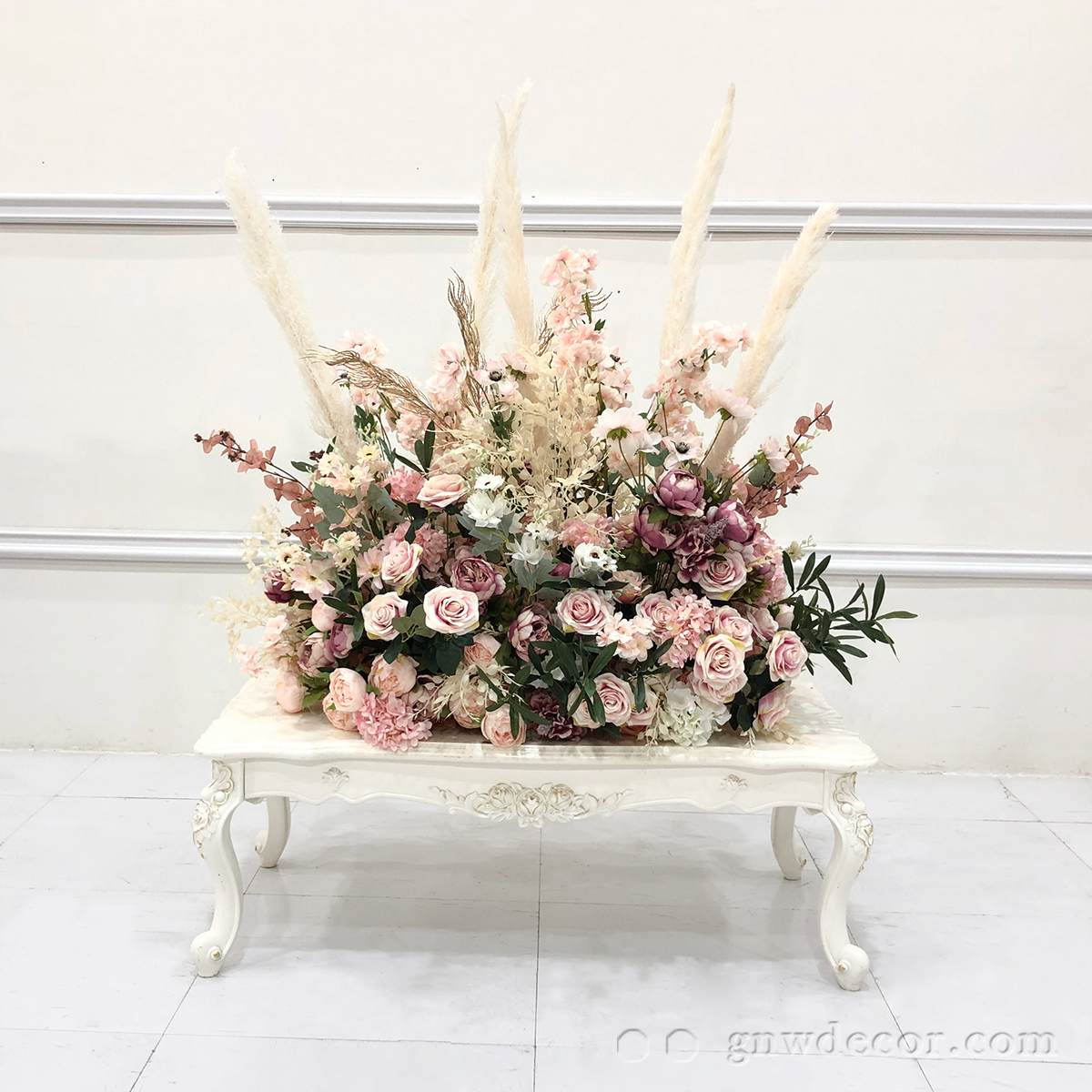 Artificial flower top table runner strip