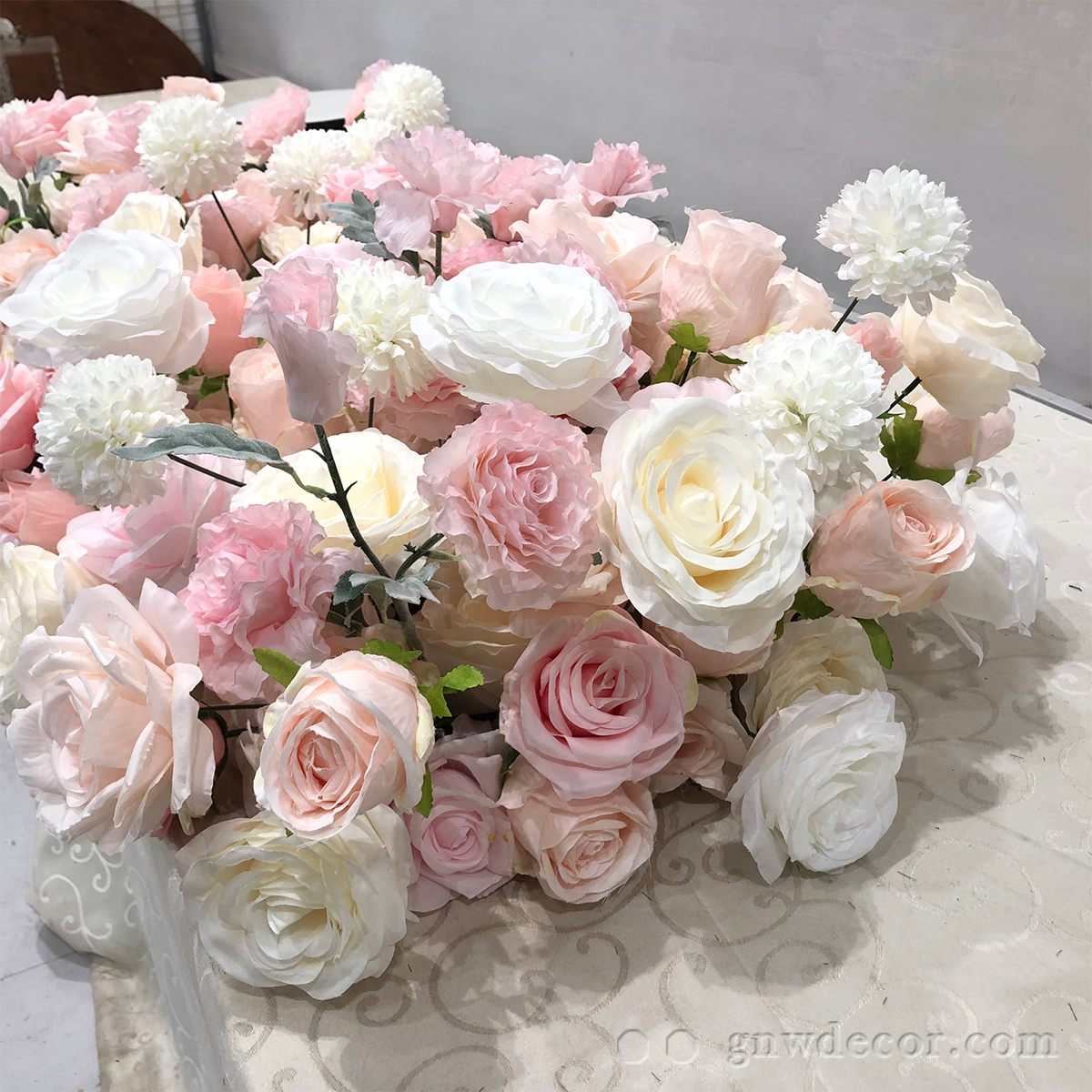 Artificial flower top table runner strip
