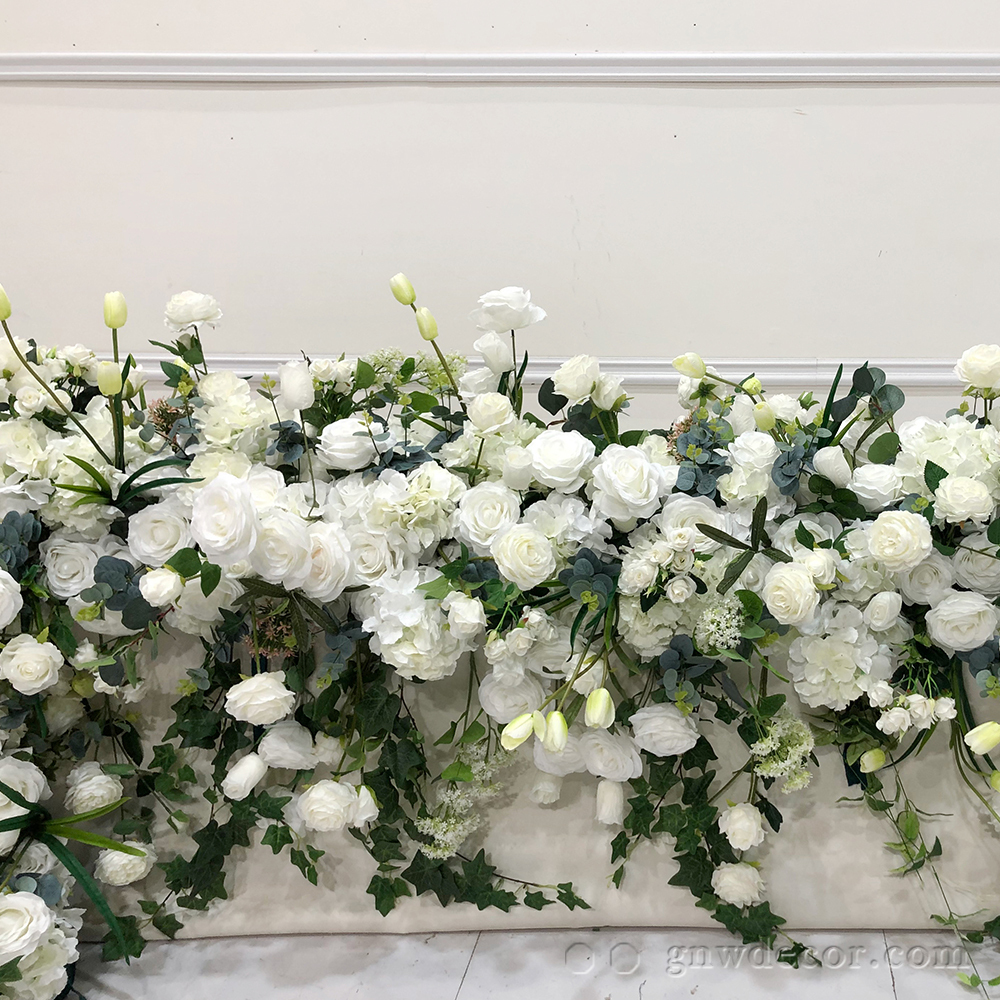 Artificial flower top table runner strip