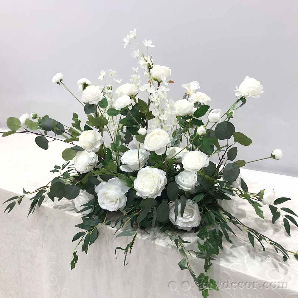 Artificial flower top table runner strip