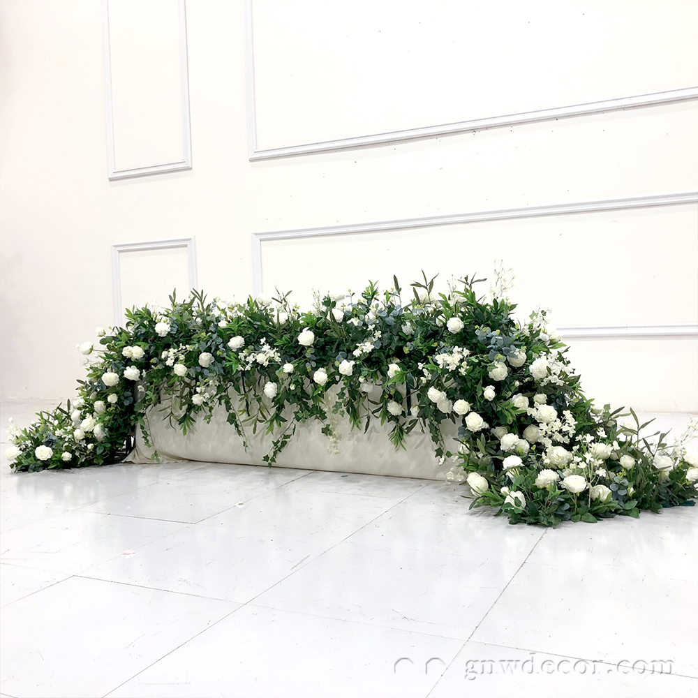 Artificial flower top table runner strip