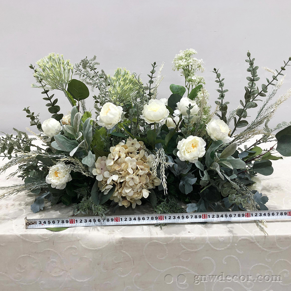 Artificial flower top table runner strip