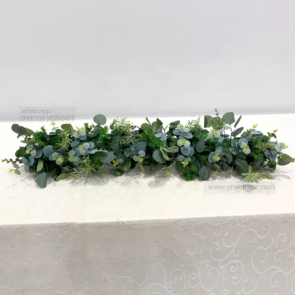 Artificial flower top table runner strip