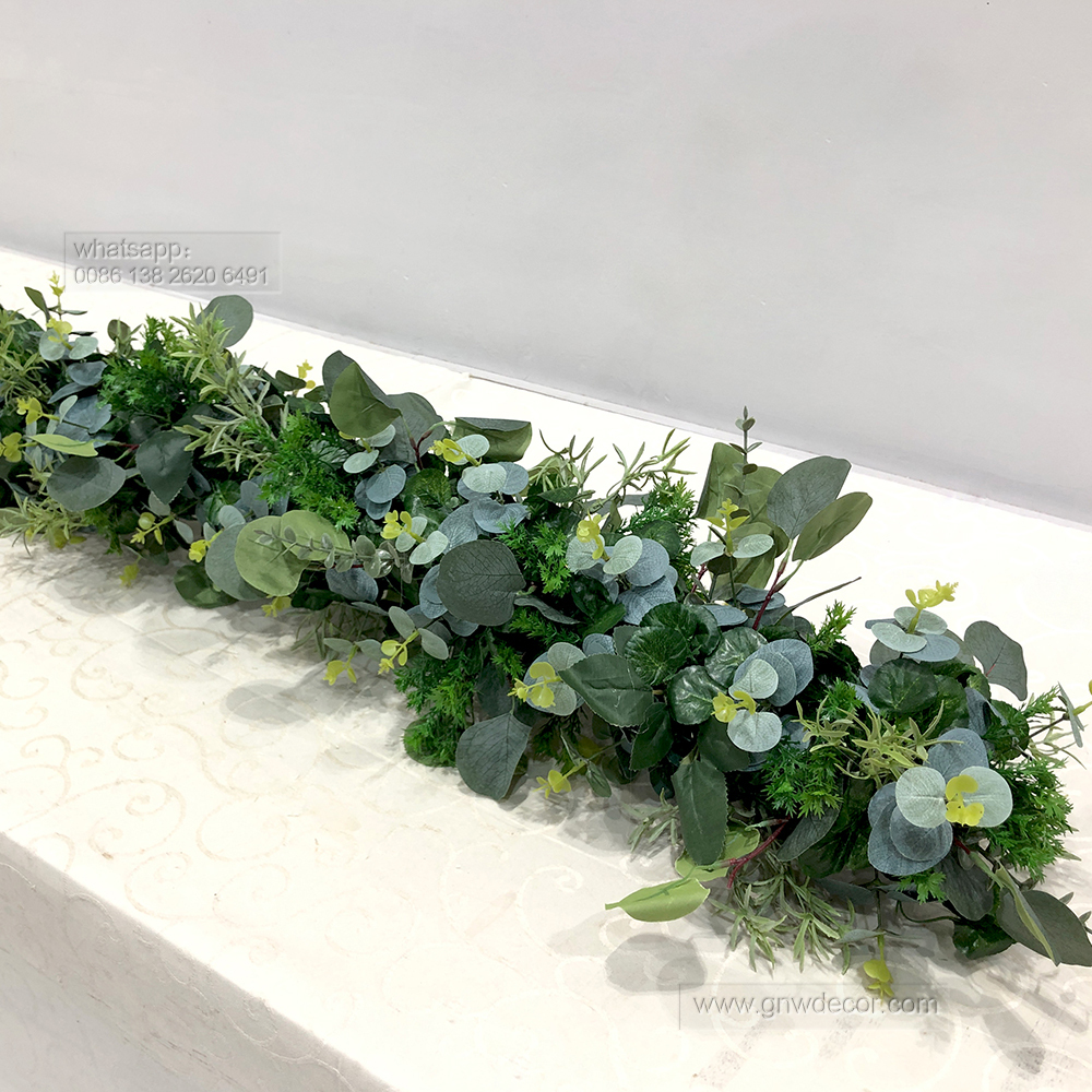 Artificial flower top table runner strip