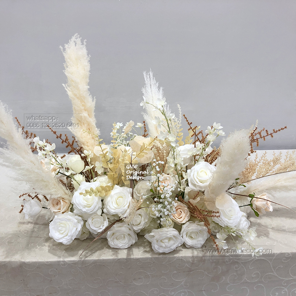 Artificial flower top table runner strip