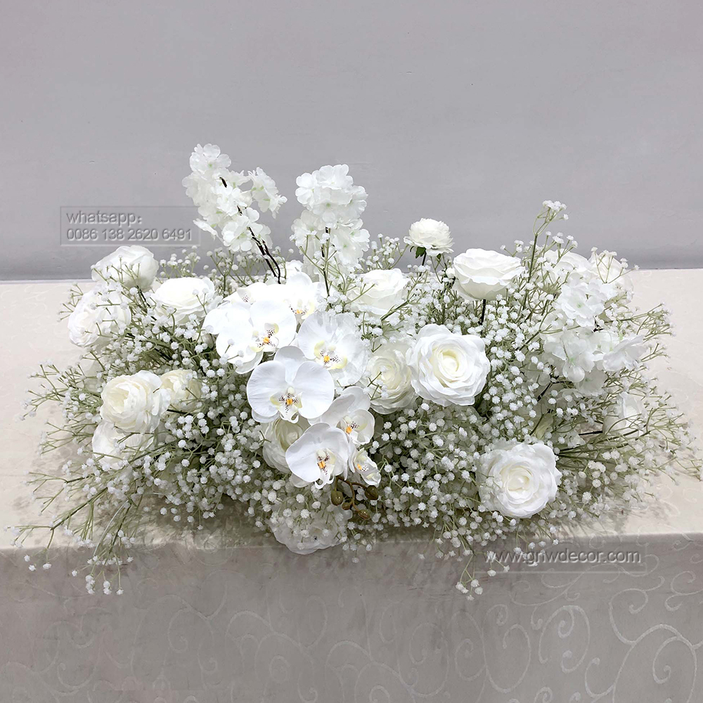 Artificial flower top table runner strip
