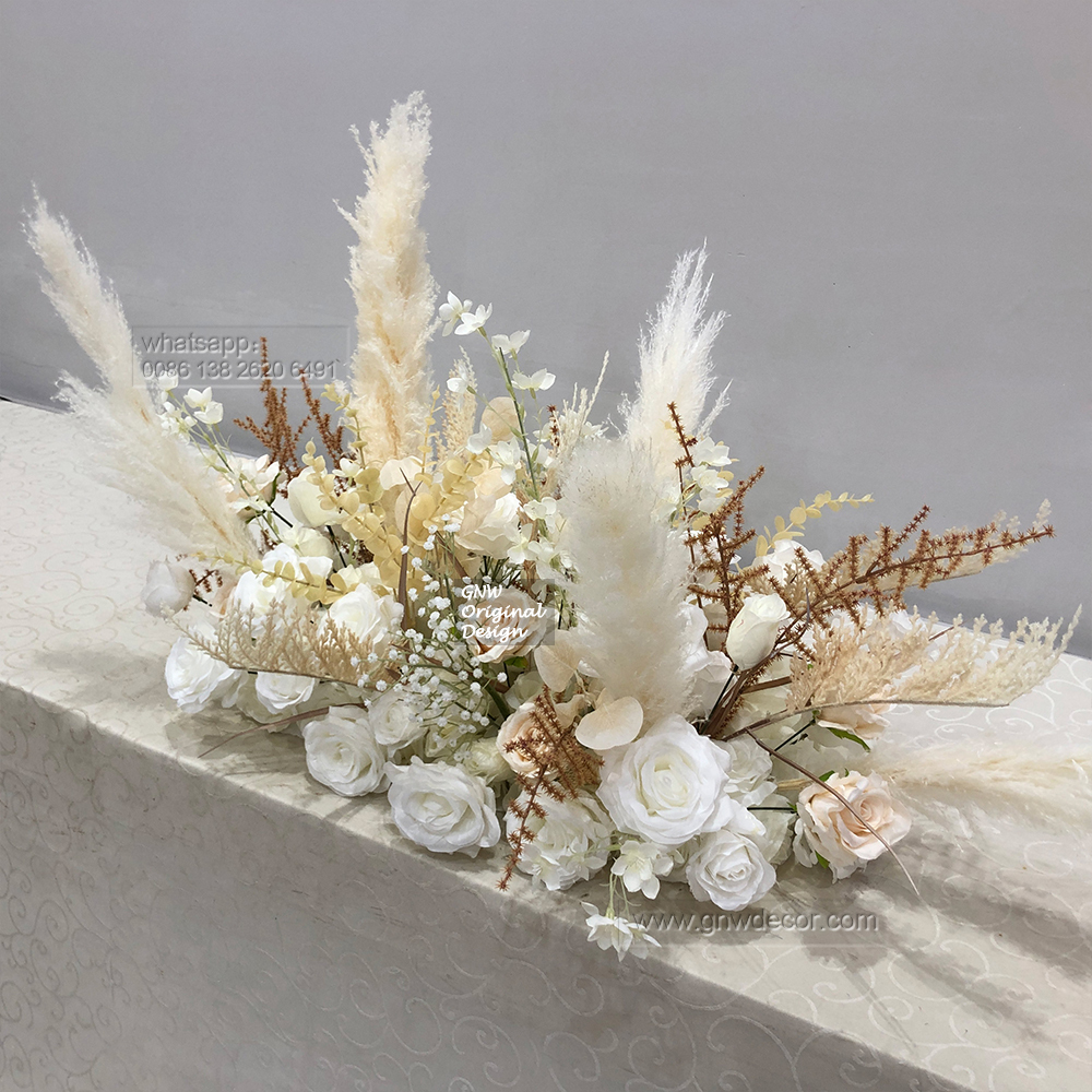 Artificial flower top table runner strip