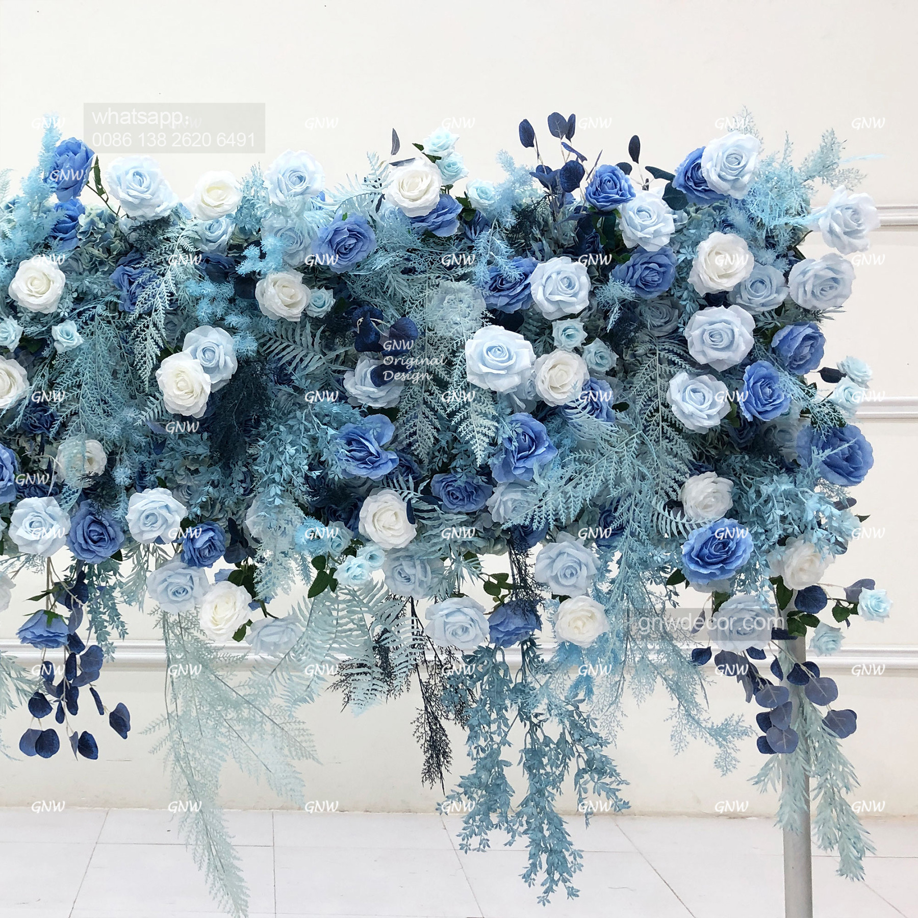 Artificial flower top table runner strip