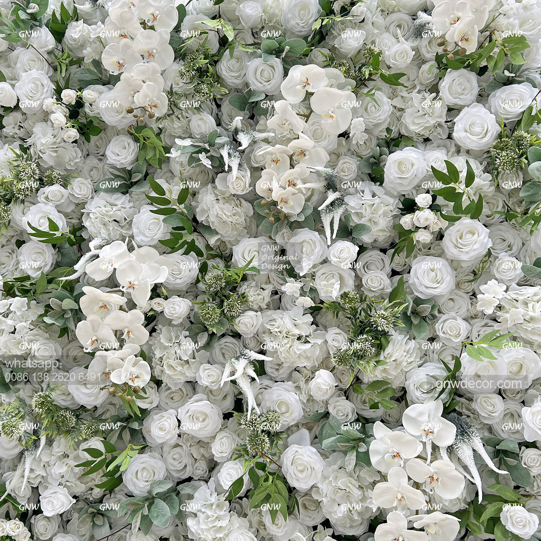 Artificial flower wall 8ft x 8ft