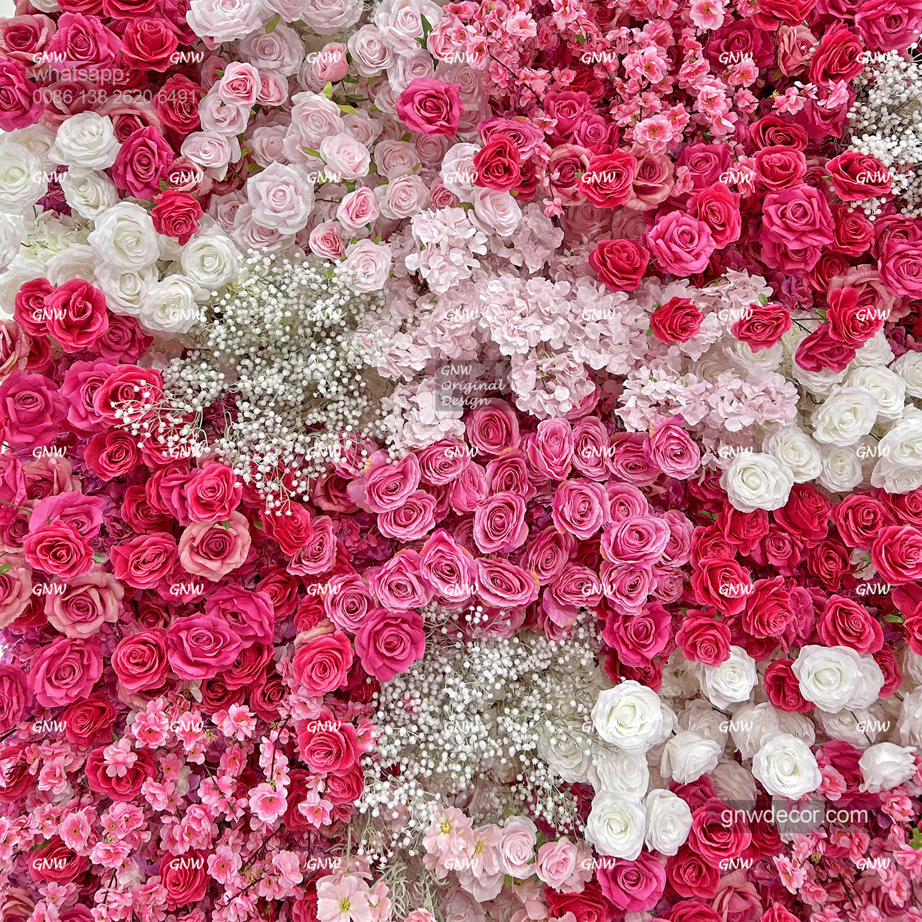 Artificial flower wall 8ft x 10ft