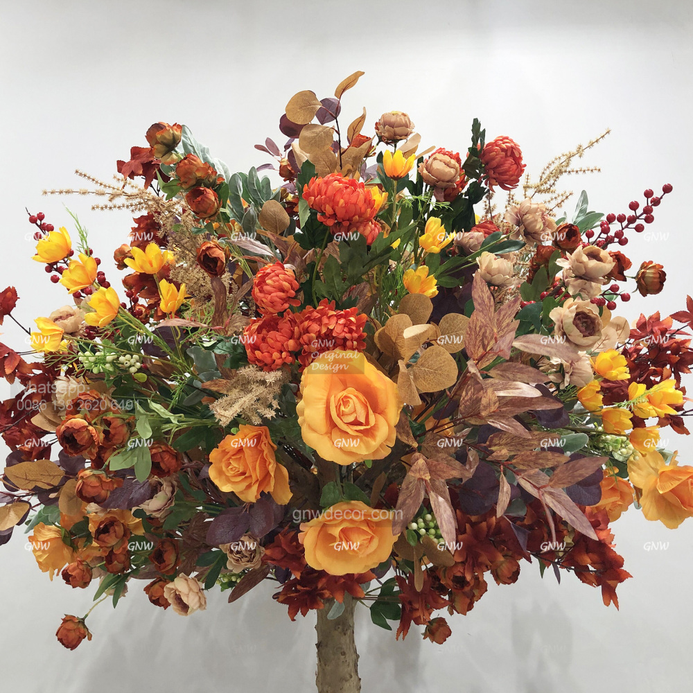 Artificial flower tree for table centerpiece