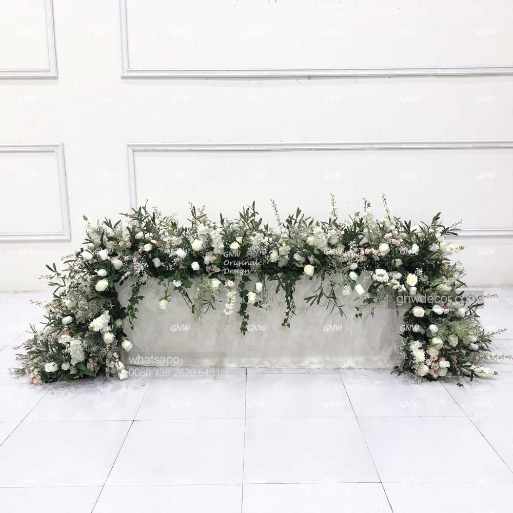 Artificial flower top table runner strip