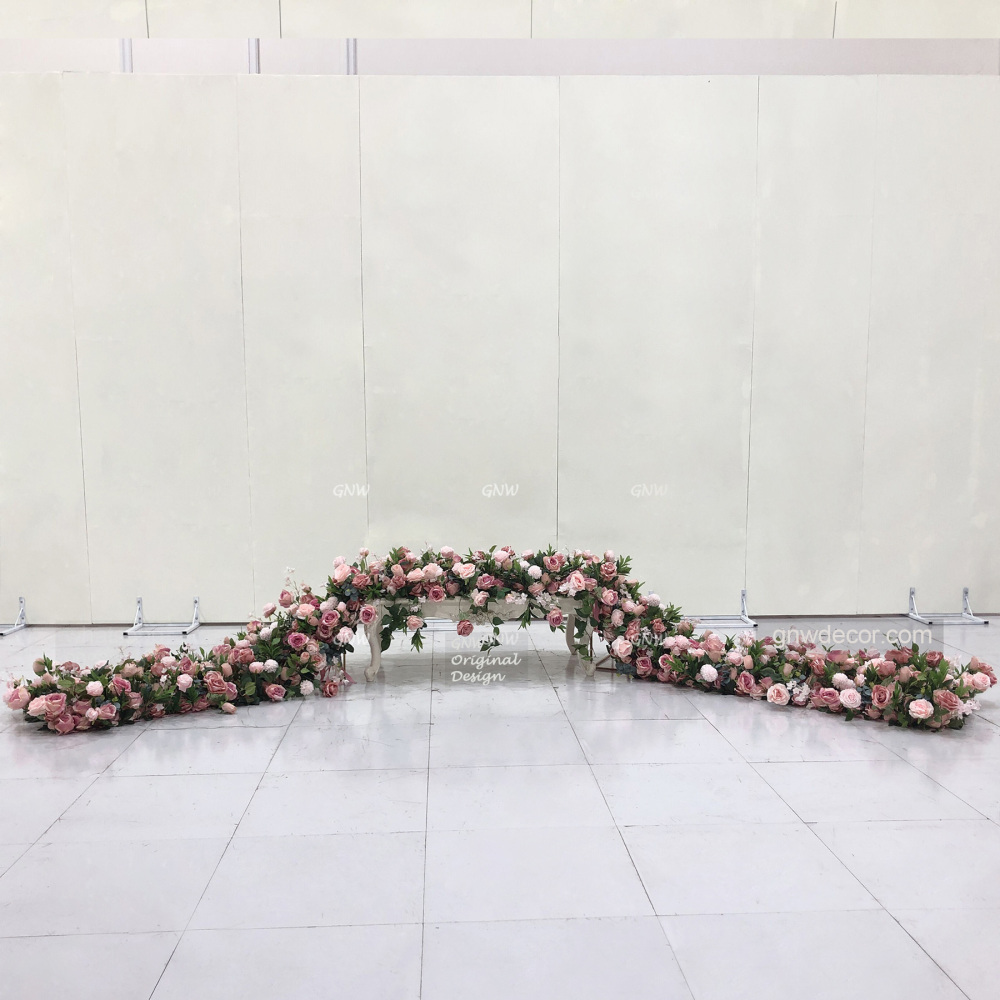 Artificial flower top table runner strip