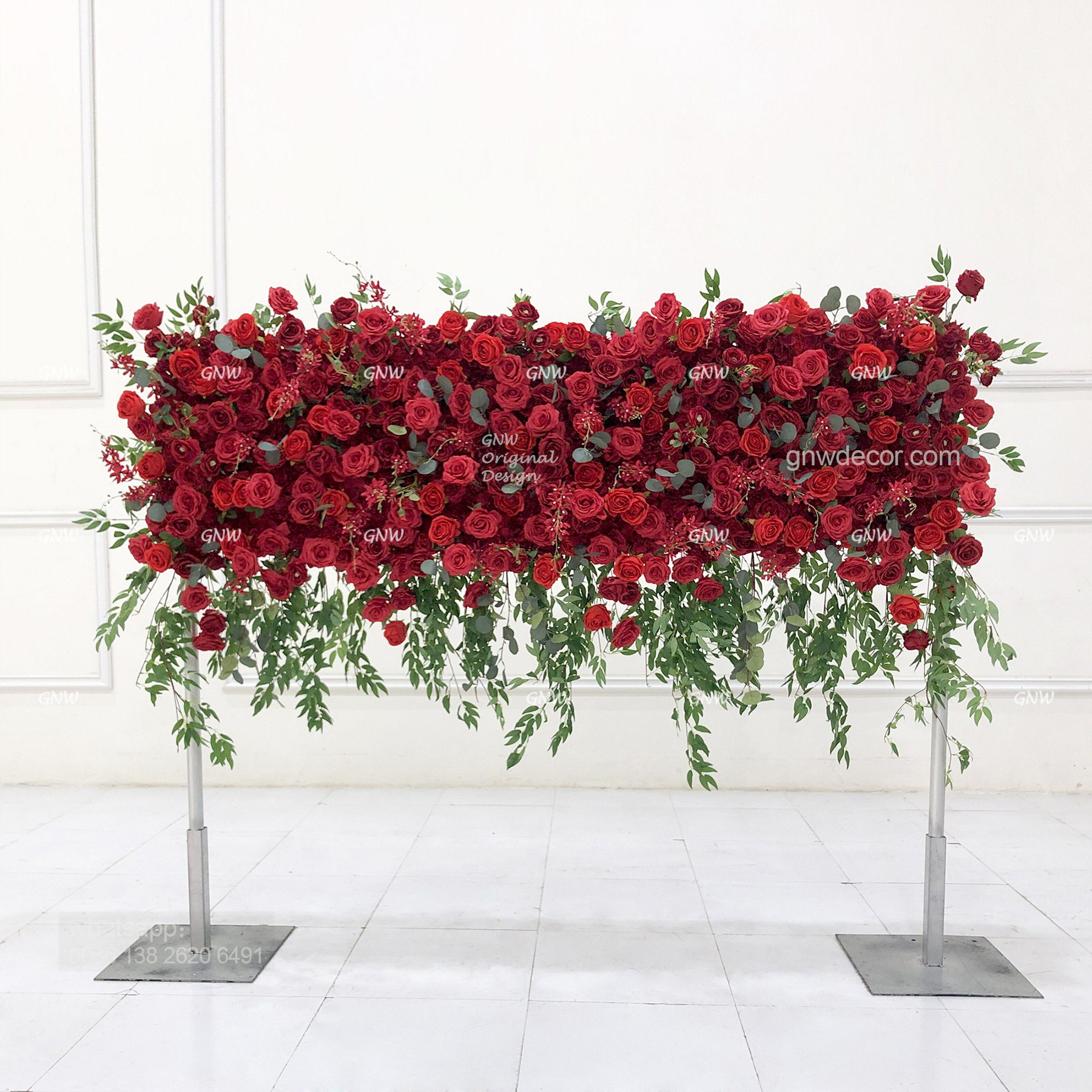 Artificial flower top table runner strip