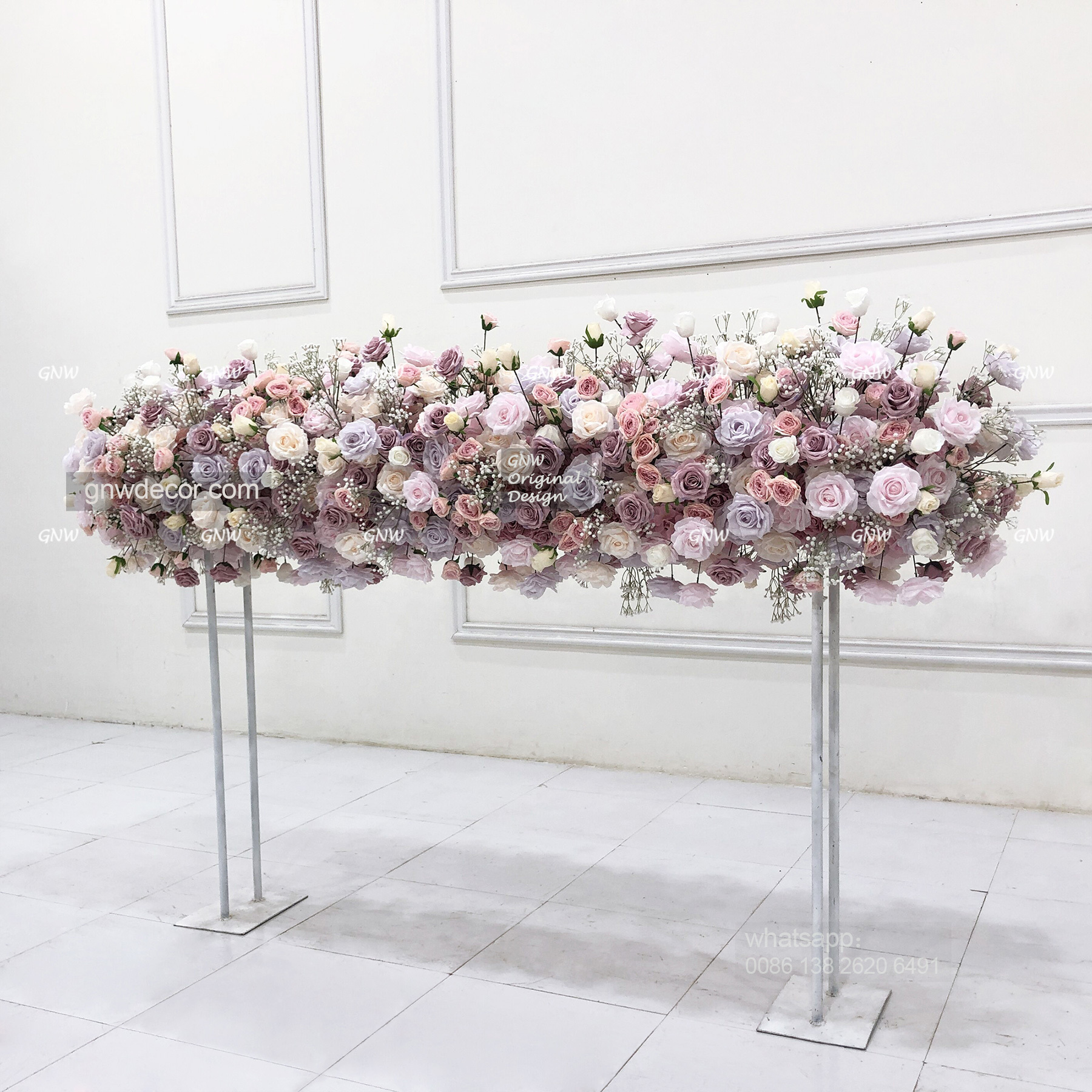 Artificial flower top table runner strip