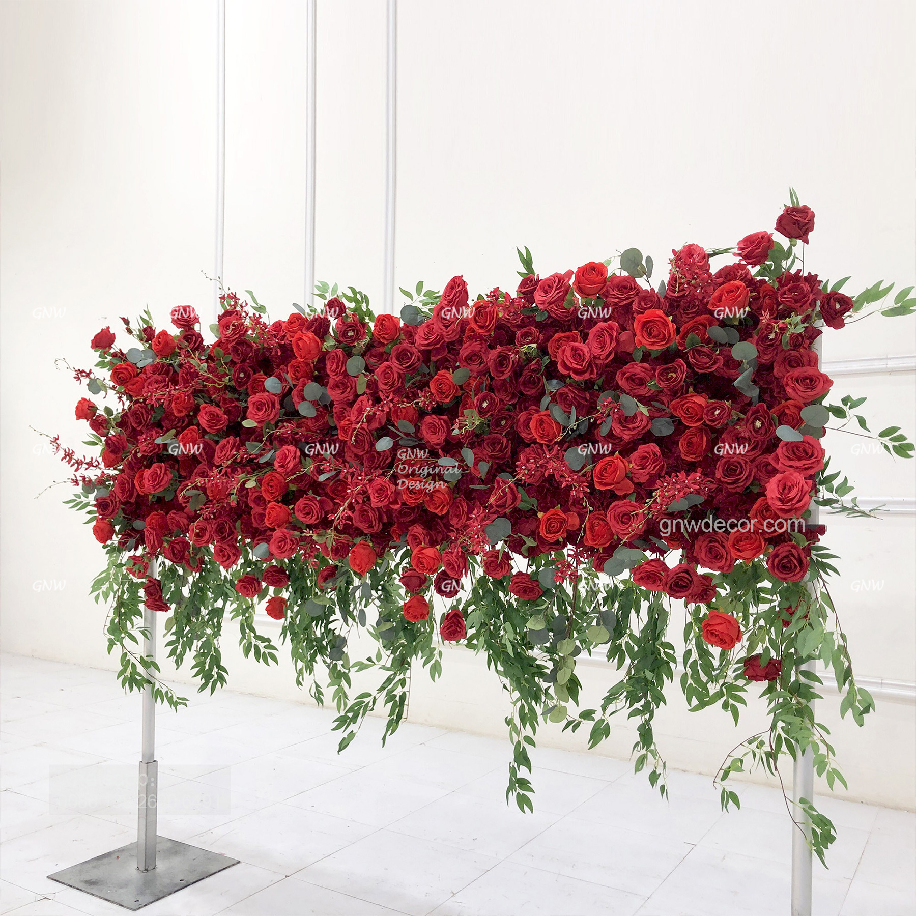 Artificial flower top table runner strip