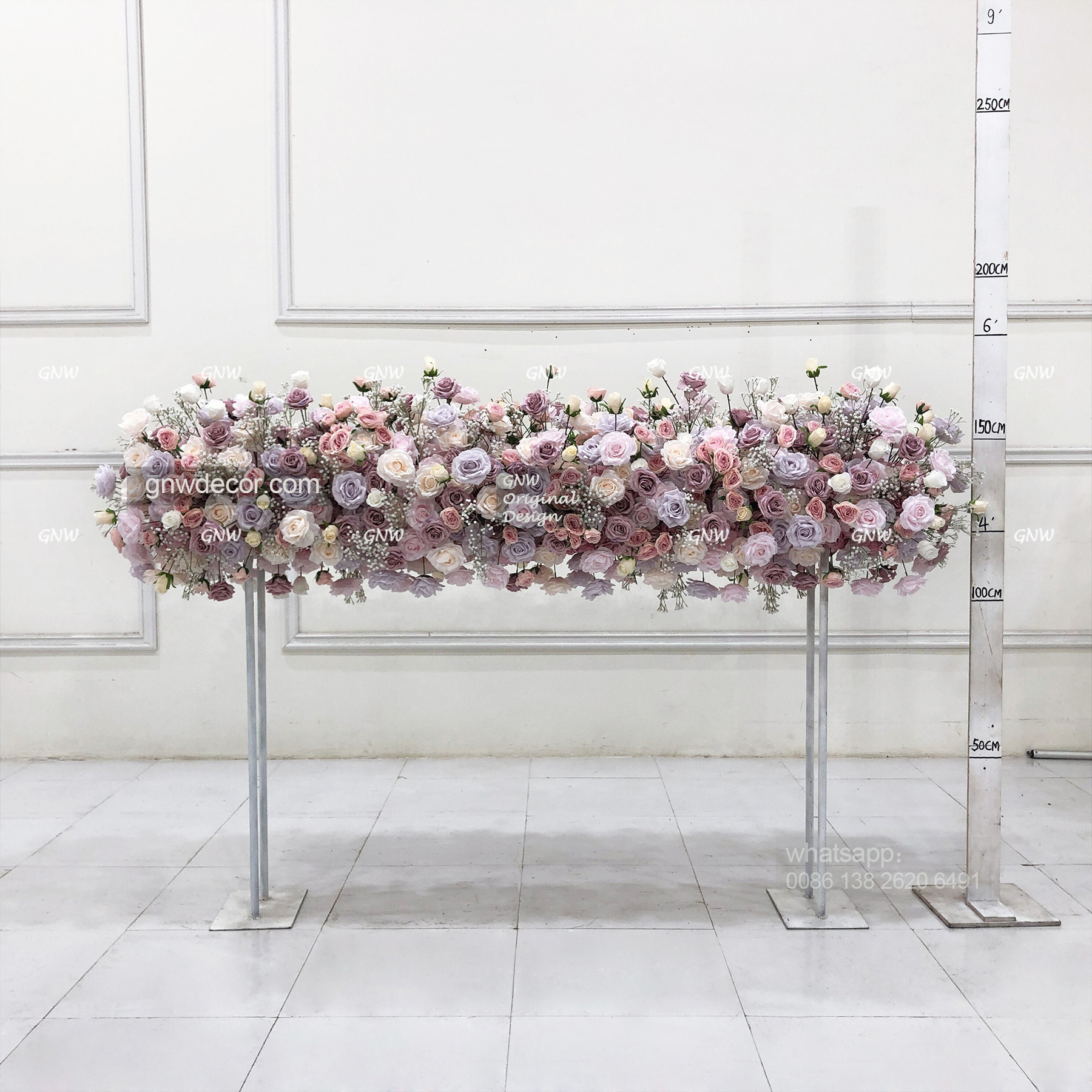 Artificial flower top table runner strip