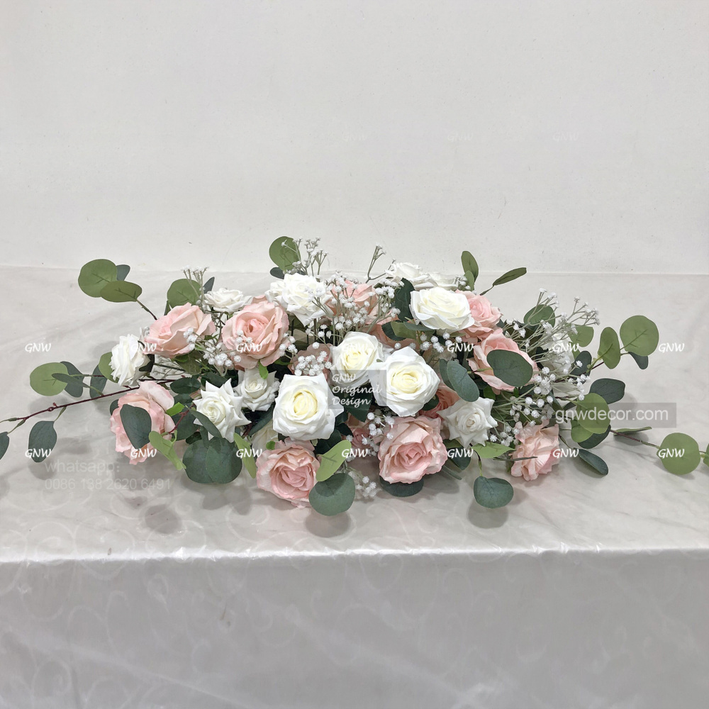 Artificial flower top table runner strip