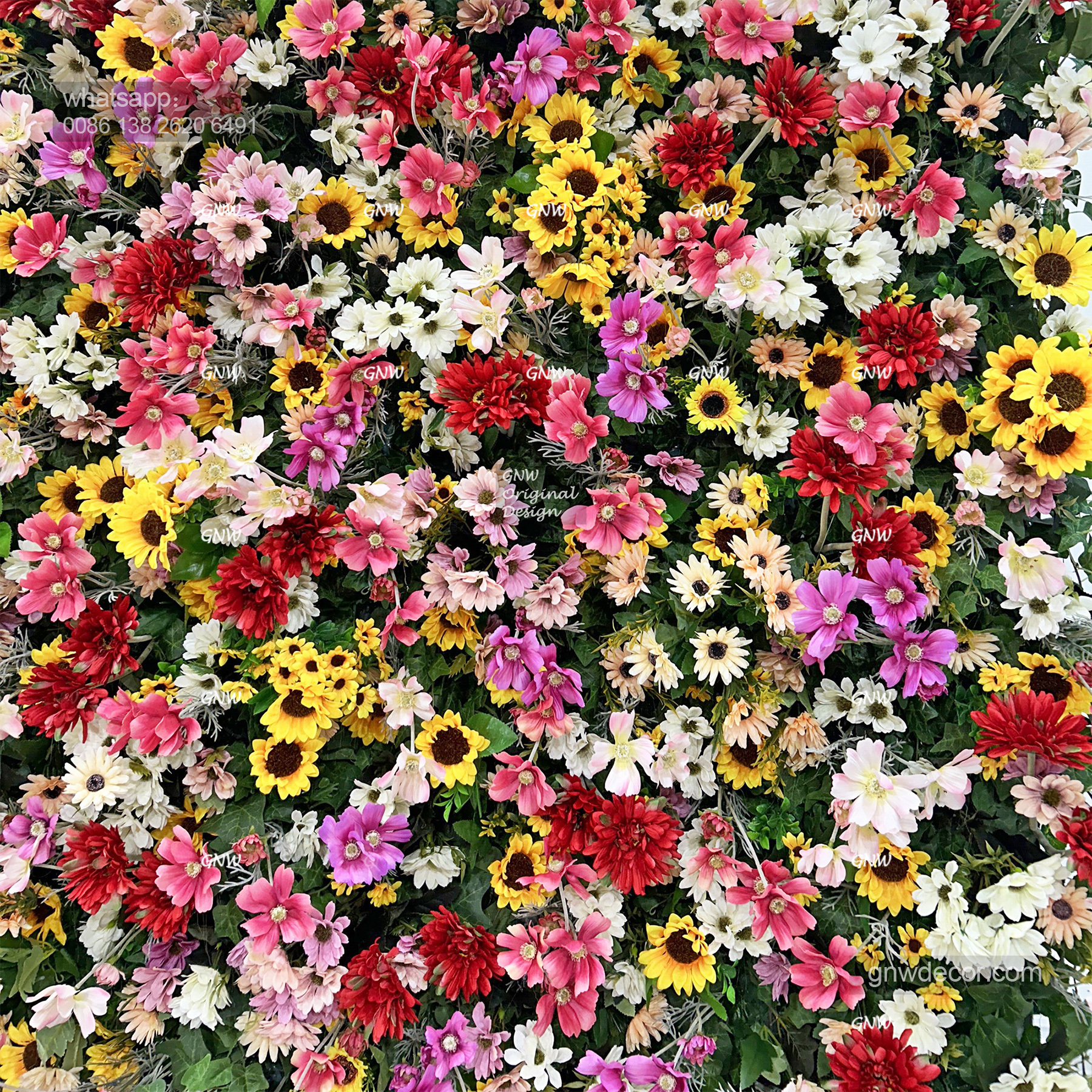 Artificial flower wall 8ft x 8ft