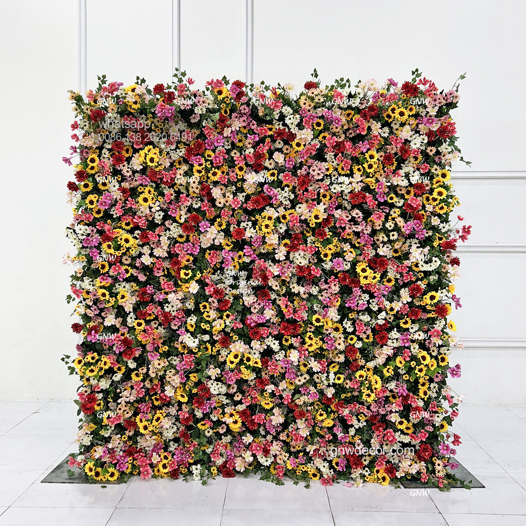 Artificial flower wall 8ft x 8ft