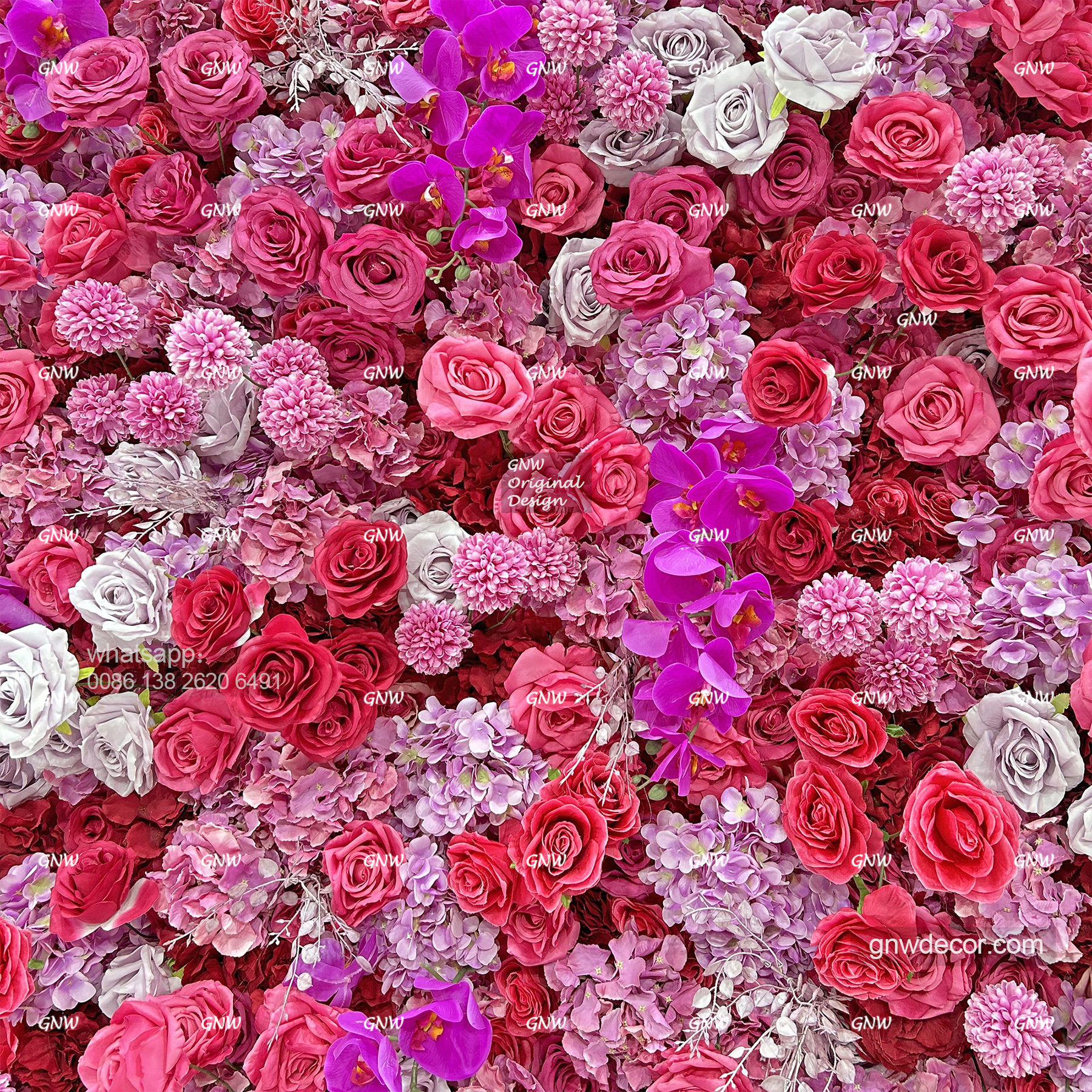 Artificial flower wall 8ft x 8ft