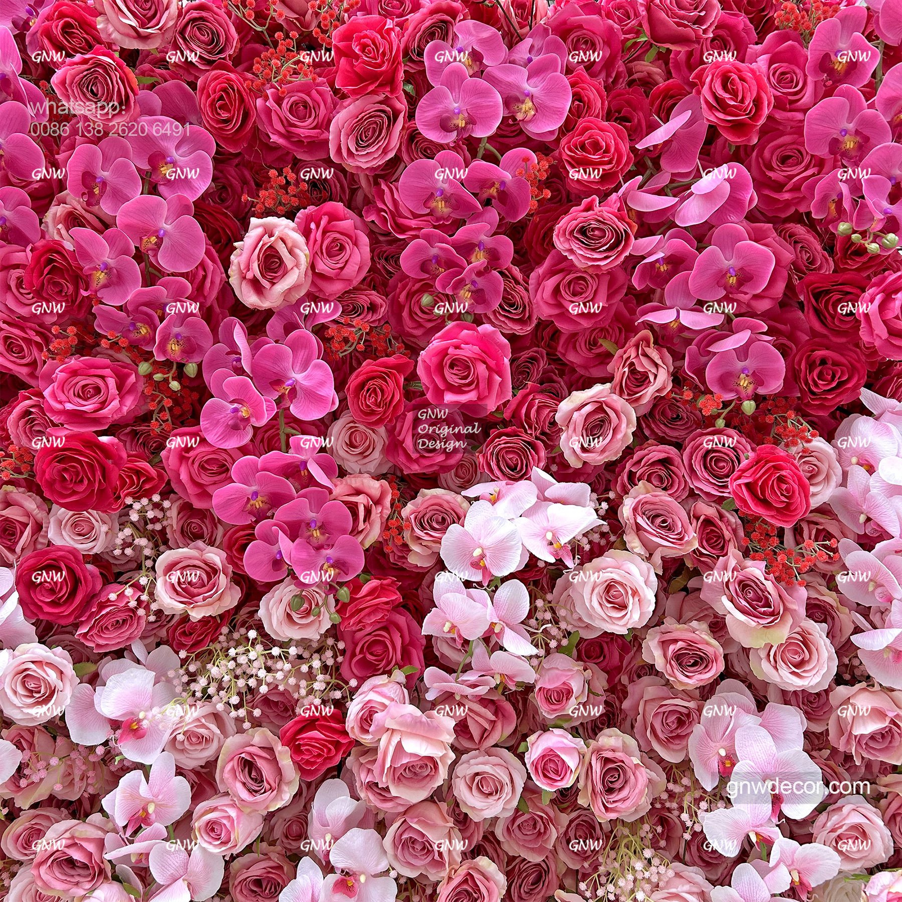 Artificial flower wall 8ft x 8ft