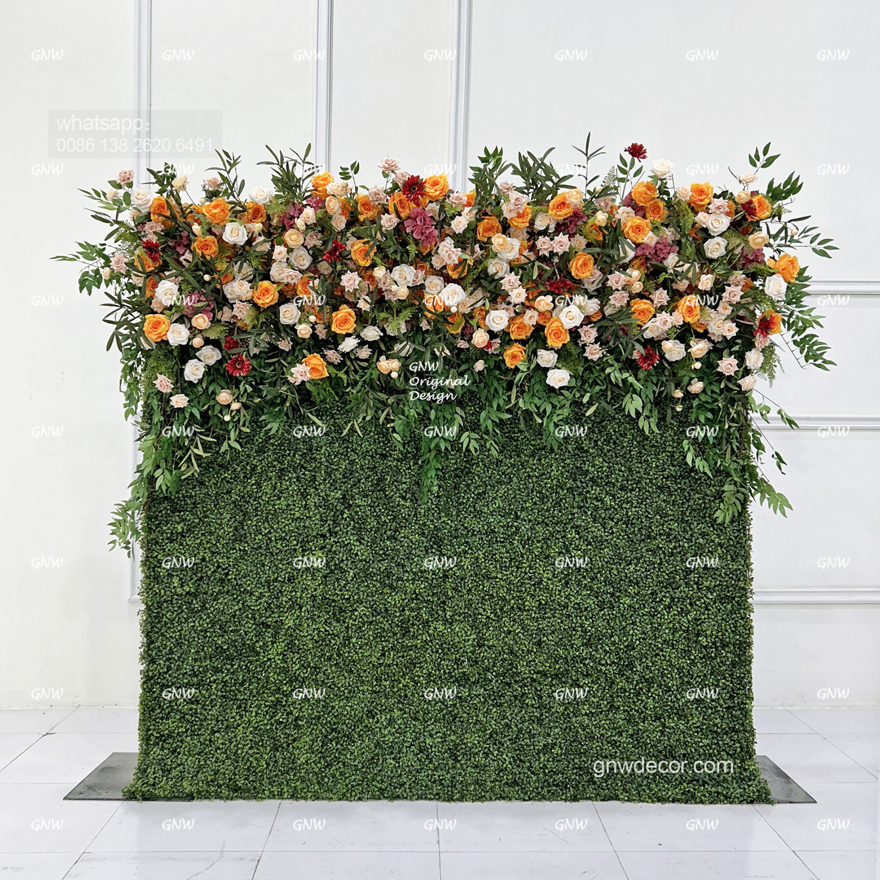 Artificial flower wall 8ft x 8ft