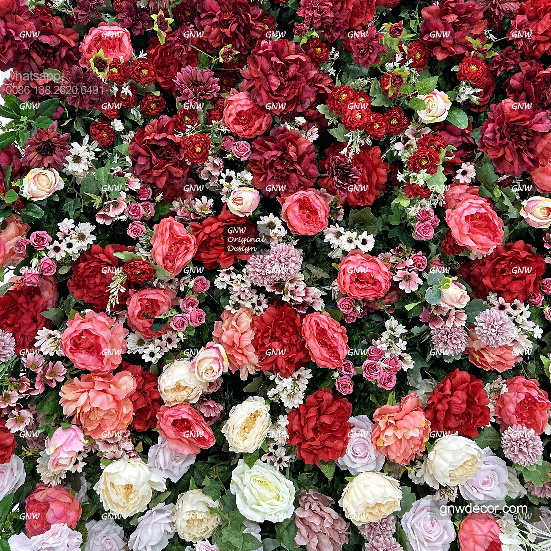 Artificial flower wall 8ft x 8ft
