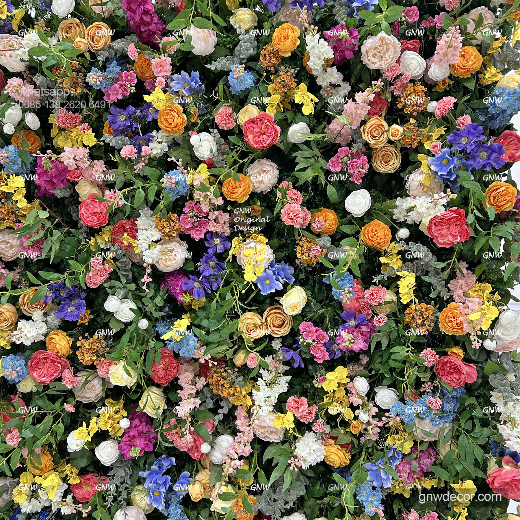 Artificial flower wall 8ft x 10ft