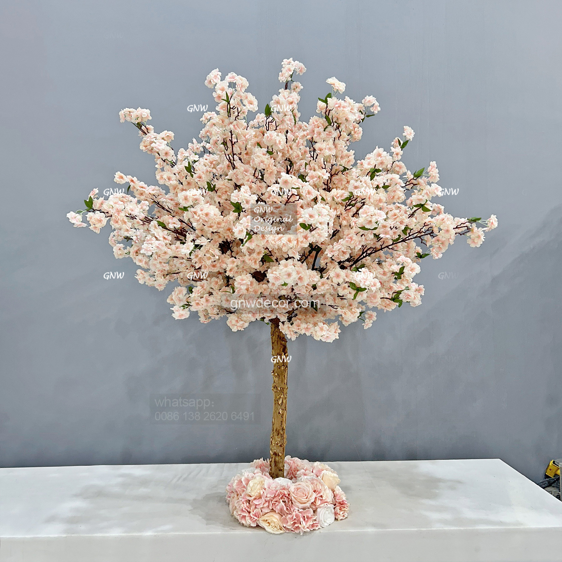 Artificial flower tree for table centerpiece