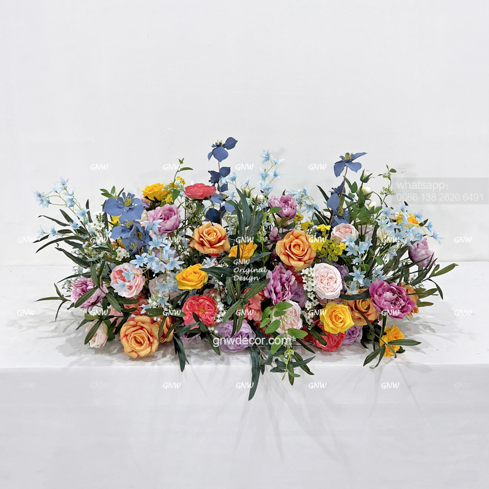 Artificial flower top table runner strip