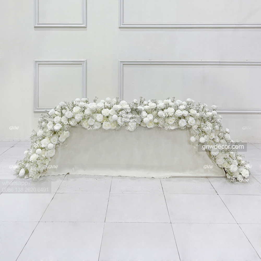 Artificial flower top table runner strip