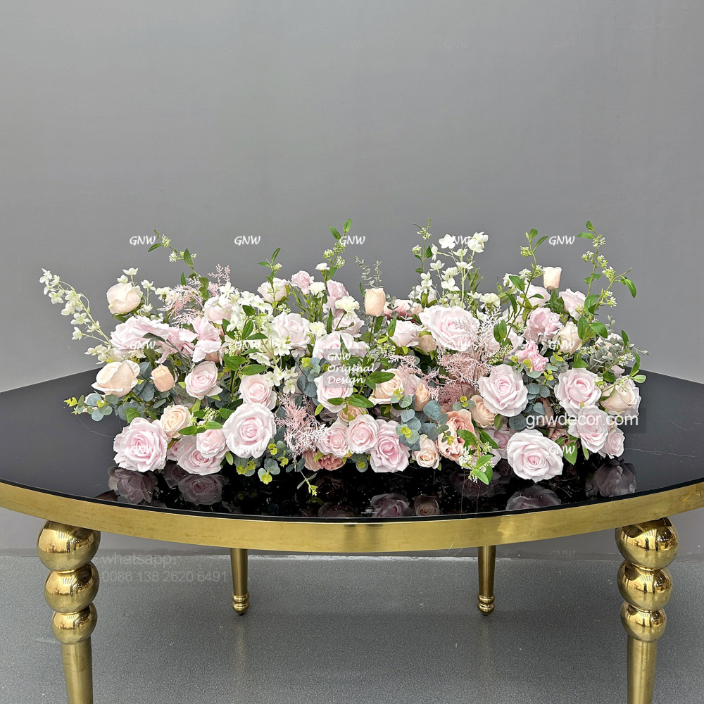 Artificial flower top table runner strip