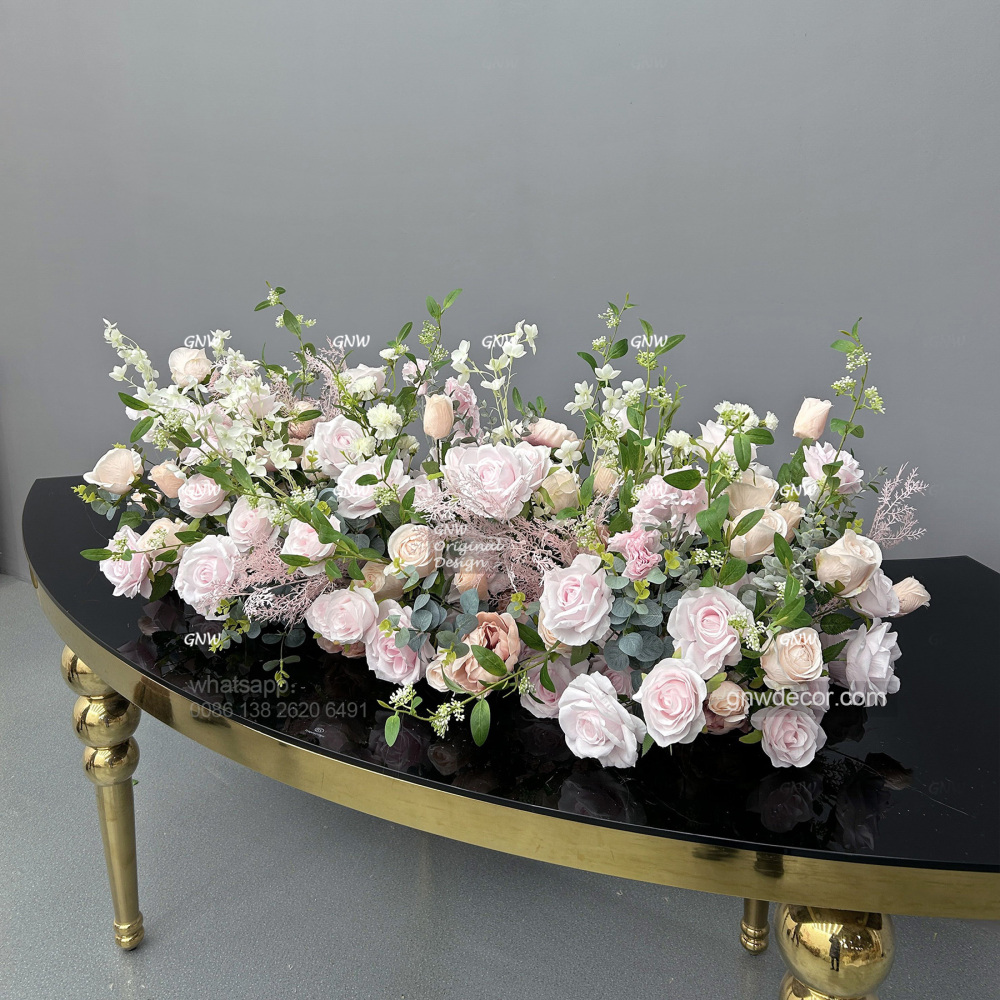 Artificial flower top table runner strip