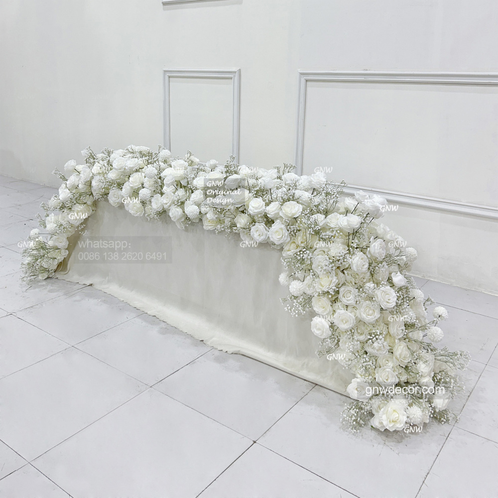 Artificial flower top table runner strip