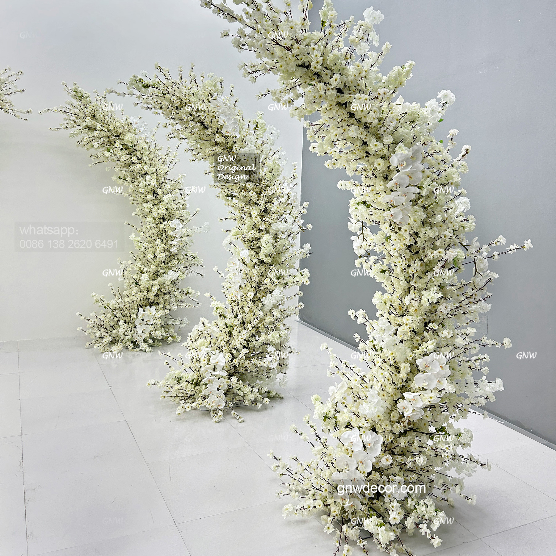 Artificial flower arch : 11 pillars