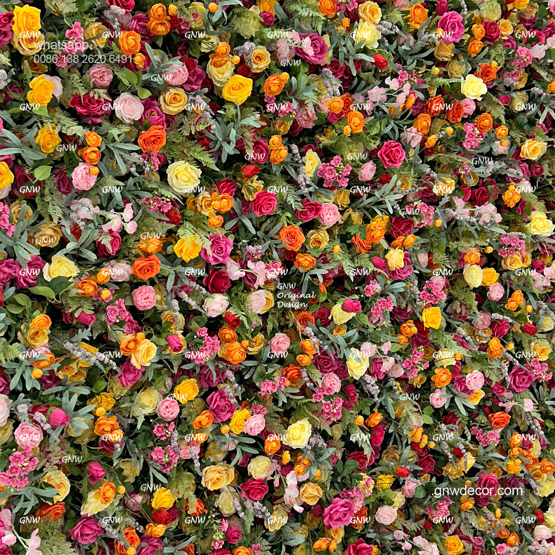 Artificial flower wall 8ft x 8ft