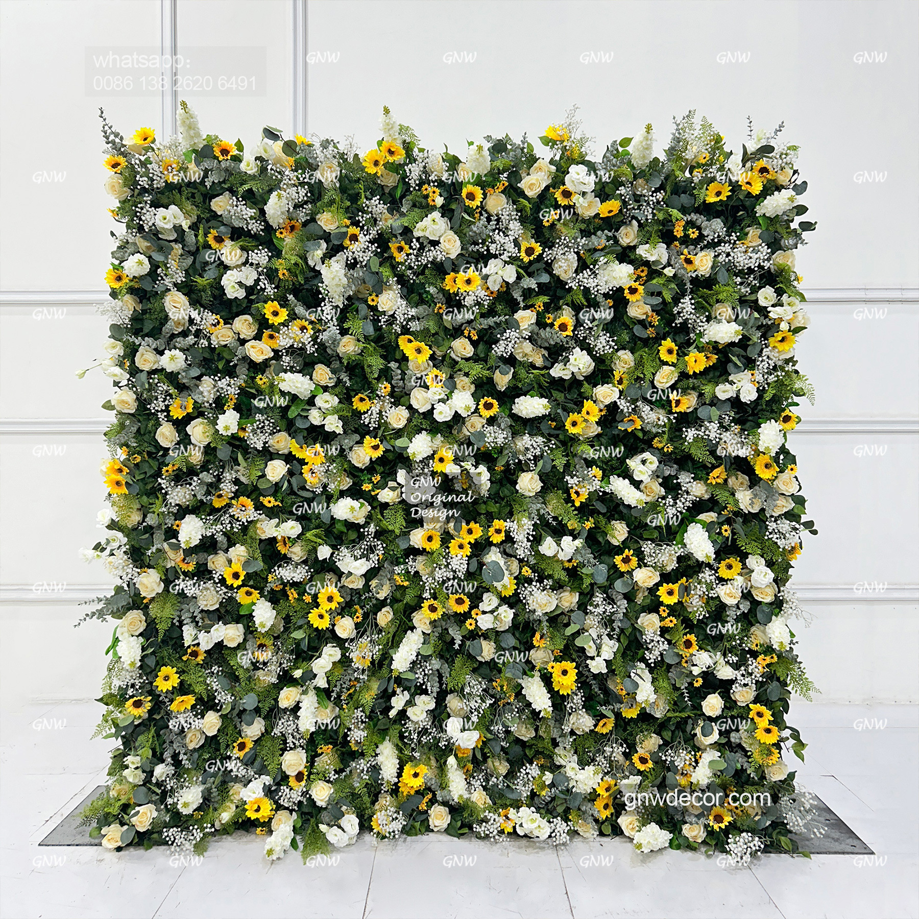 Artificial flower wall 8ft x 8ft