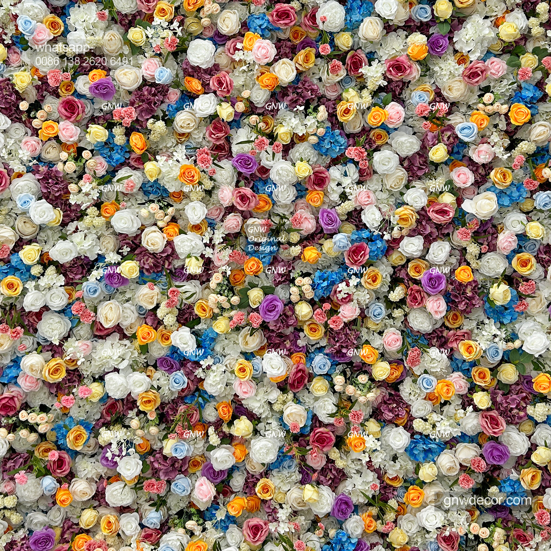 Artificial flower wall 8ft x 8ft