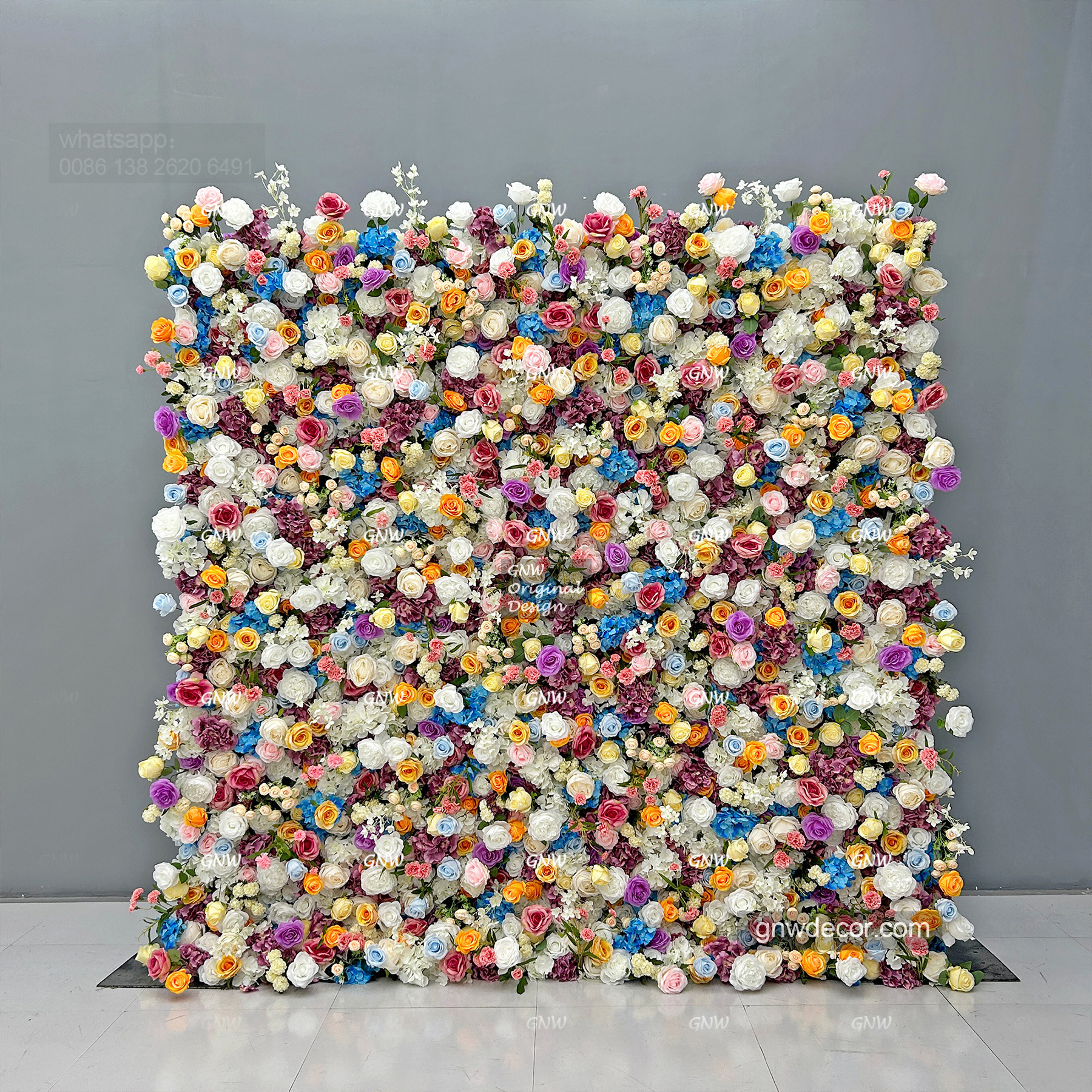 Artificial flower wall 8ft x 8ft