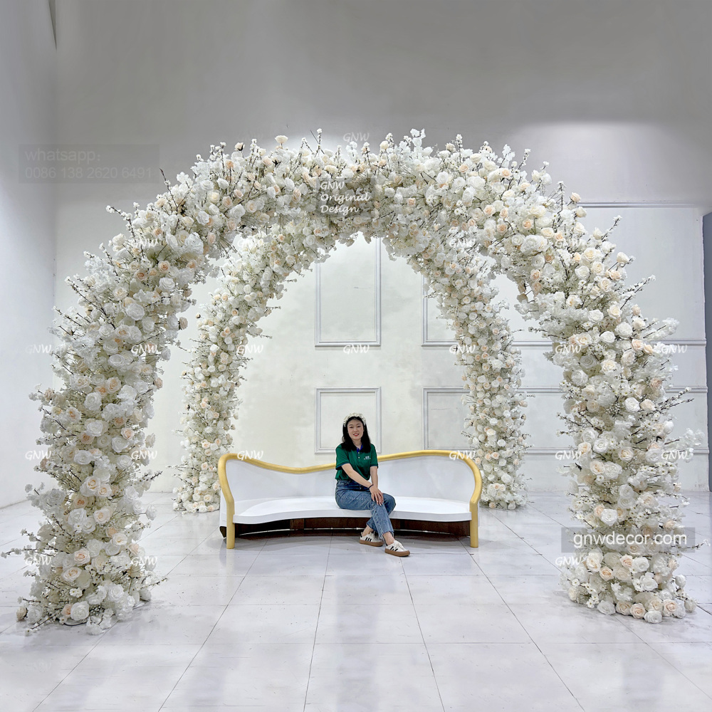 Artificial flower arch : 4 pillars mandap