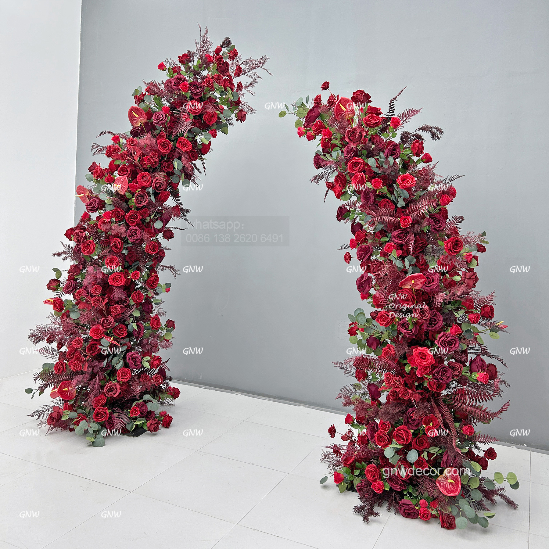 Artificial flower arch : 11 pillars