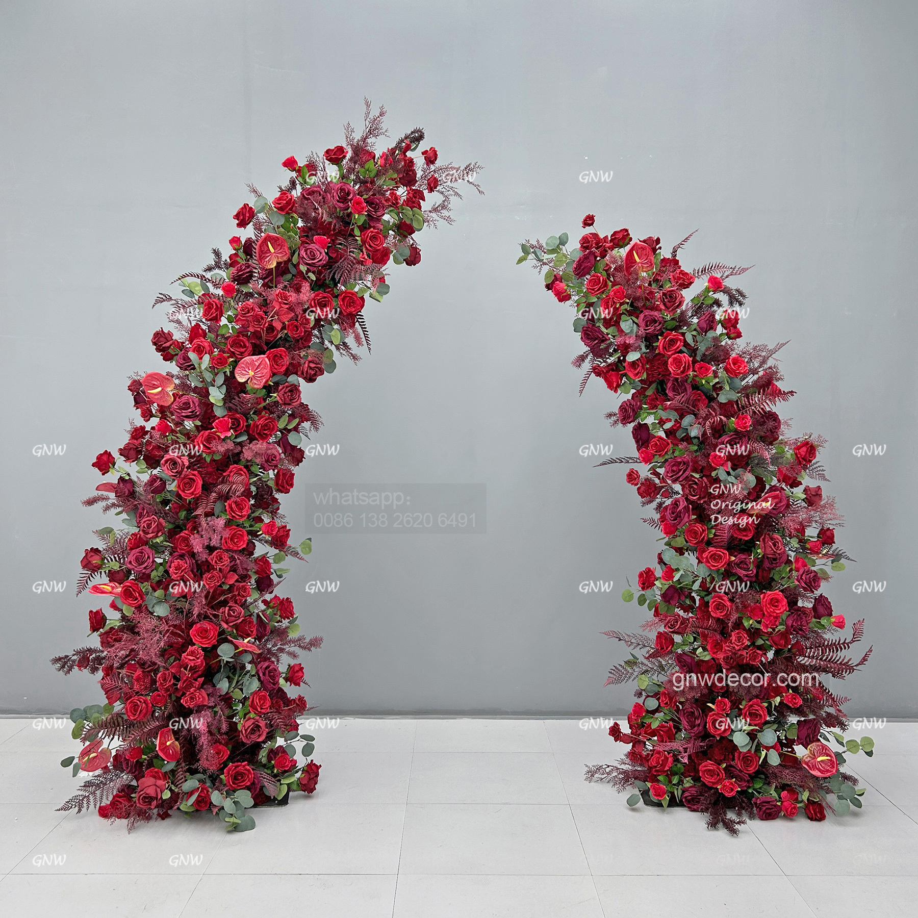 Artificial flower arch : 11 pillars