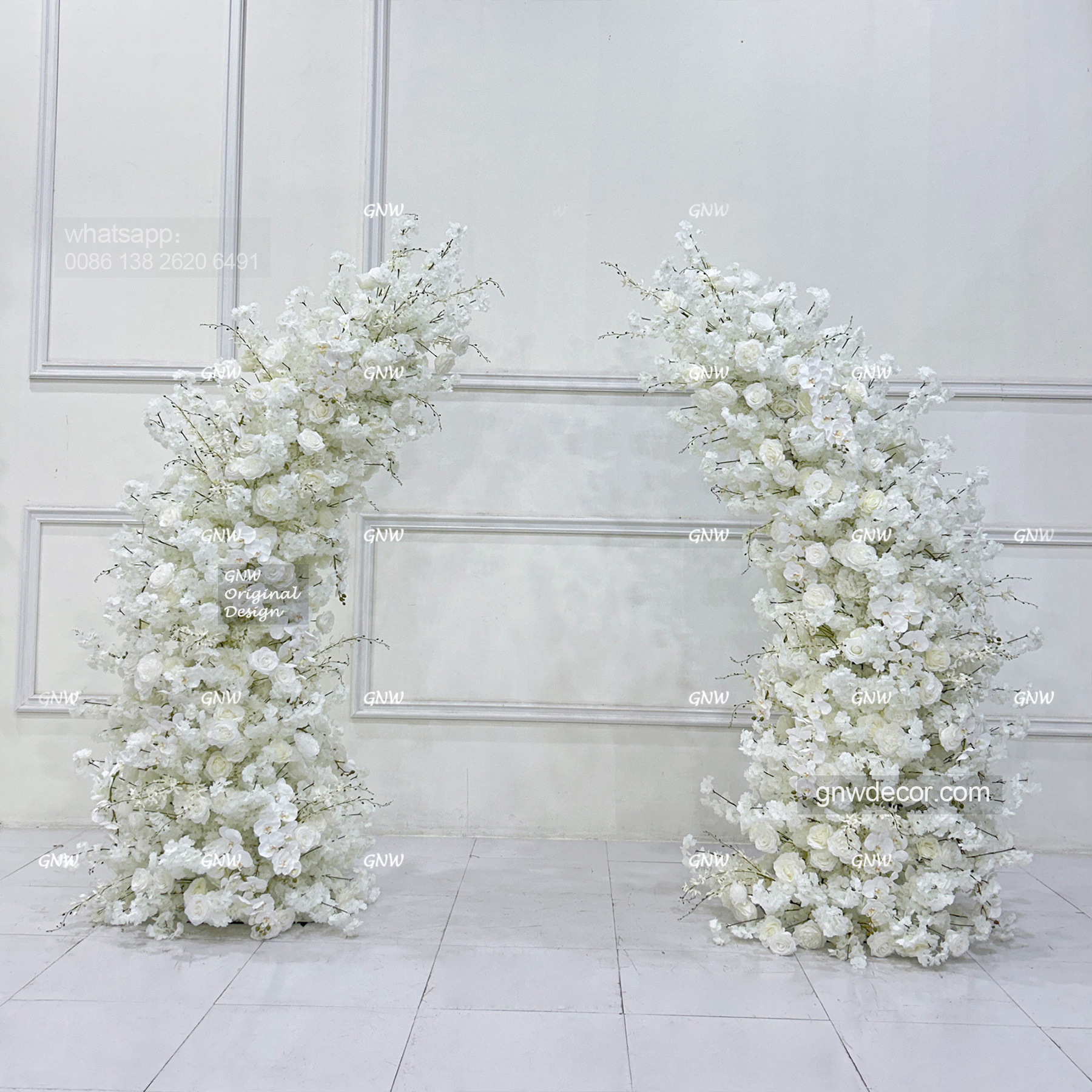 Artificial flower arch : 11 pillars
