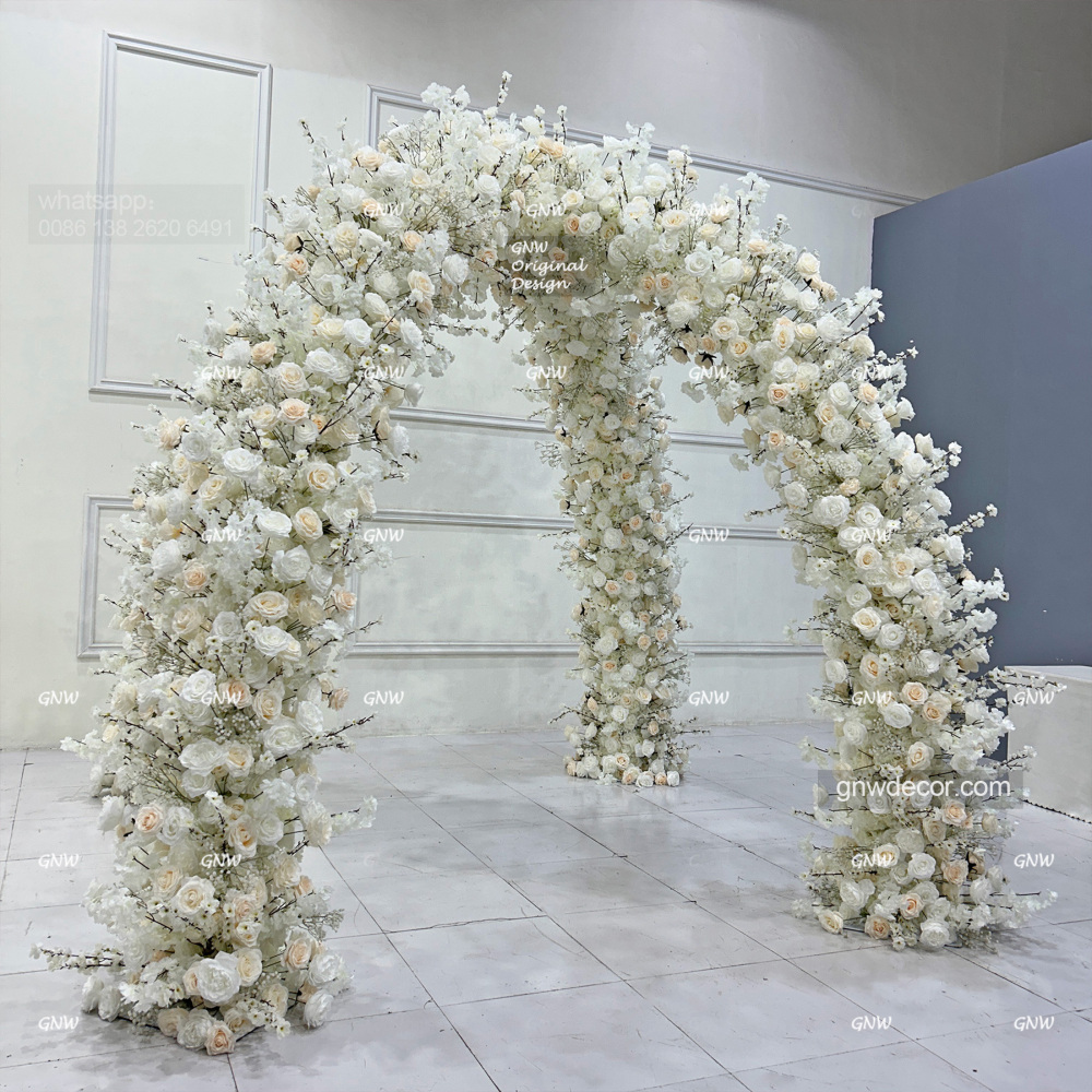 Artificial flower arch : 4 pillars mandap