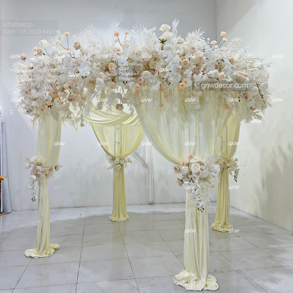 Artificial flower arch : 4 pillars mandap