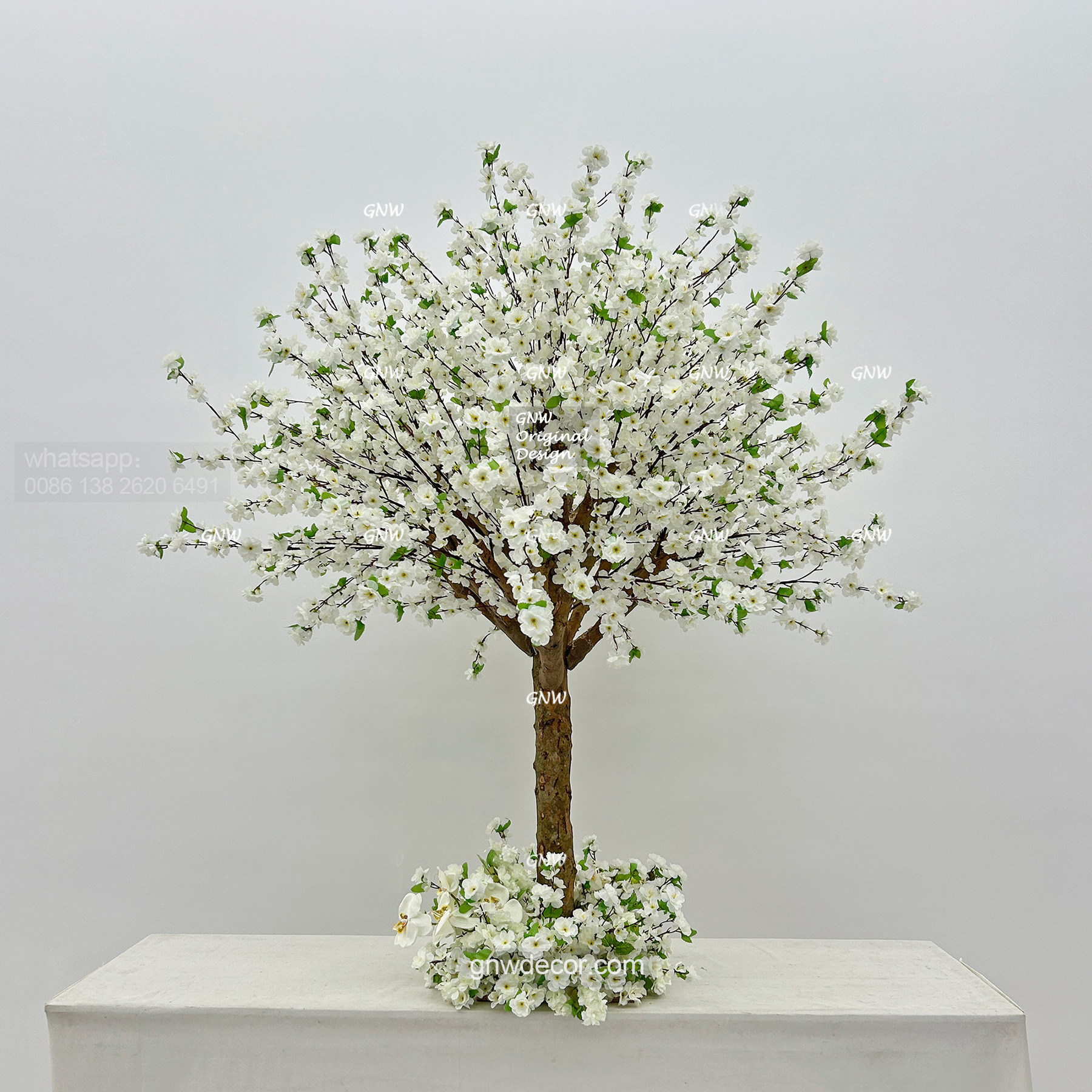 Artificial flower tree for table centerpiece