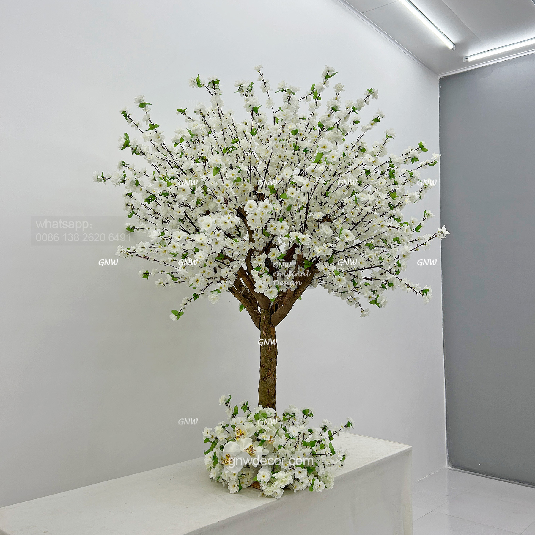 Artificial flower tree for table centerpiece